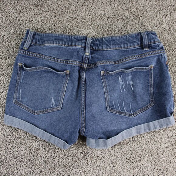 Faded Glory Denim Shorts Womens 12 Blue Cuffed Casual Fit - Picture 8 of 8